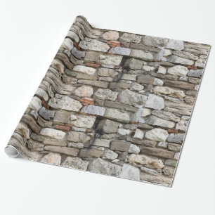 Rubble stone wall pattern wrapping paper