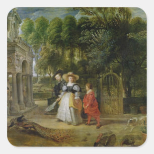 Rubens and Helene Fourment  in the Garden Square Sticker