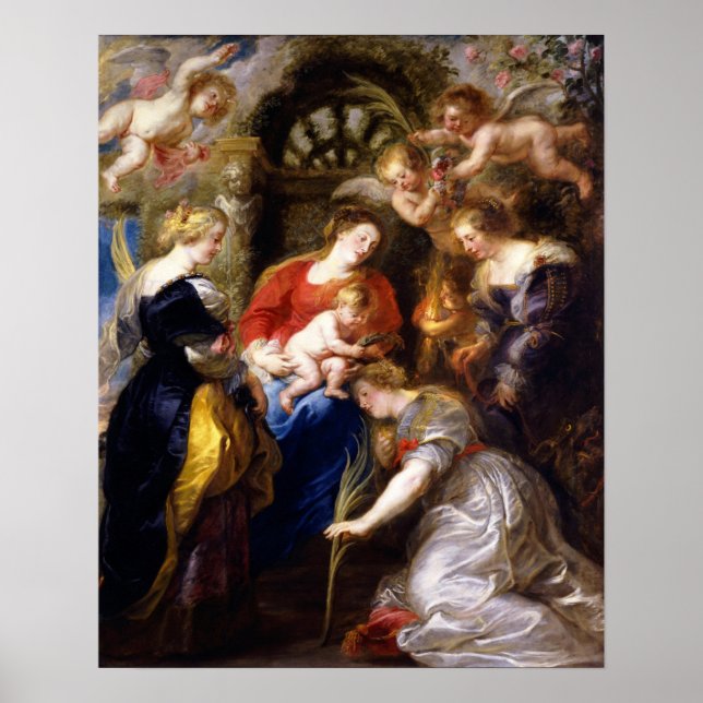 Rubens - Crowning Of Saint Catherine Poster (Front)
