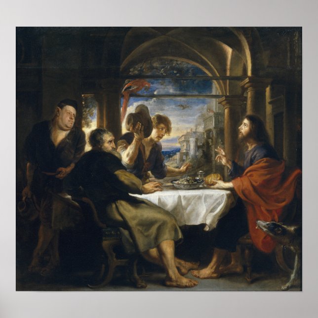 Rubens - Dinner At Emmaus, 1638 Poster (Front)