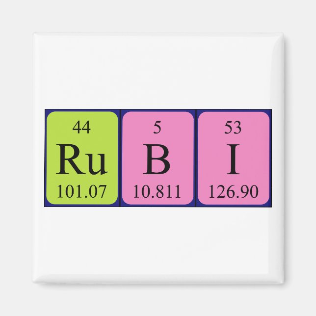 Rubi periodic table name magnet (Front)