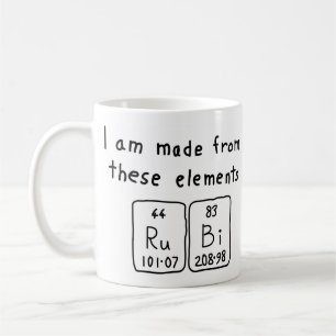 Rubi periodic table name mug