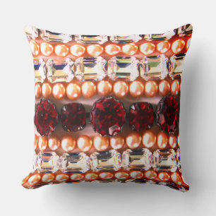 Rubies, Rhinestone, diamonds, jewellery, pearls Cushion