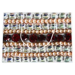 Rubies, Rhinestone, diamonds, jewellery, pearls Large Gift Bag