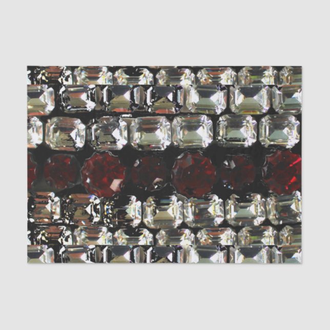 Rubies, Rhinestone, diamonds, jewellery, pearls Tissue Paper (Front)