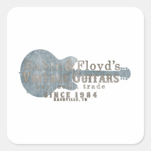 Rubin & Floyd's vintage guitar shop Square Sticker