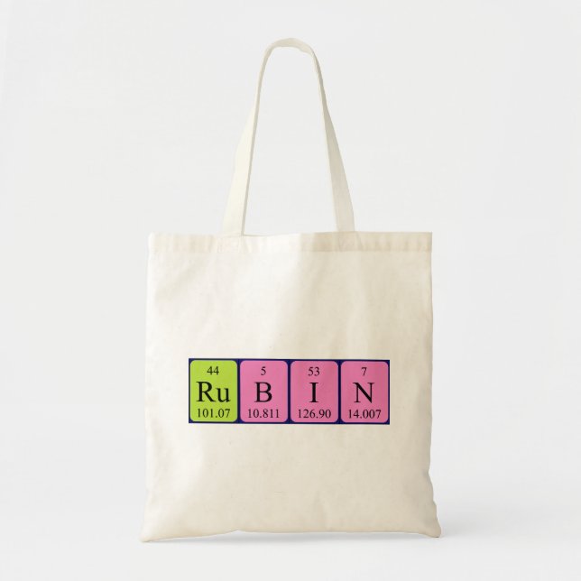 Rubin periodic table name tote bag (Front)