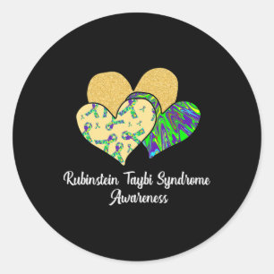 Rubinstein Taybi Syndrome Awareness Rts Hearts And Classic Round Sticker