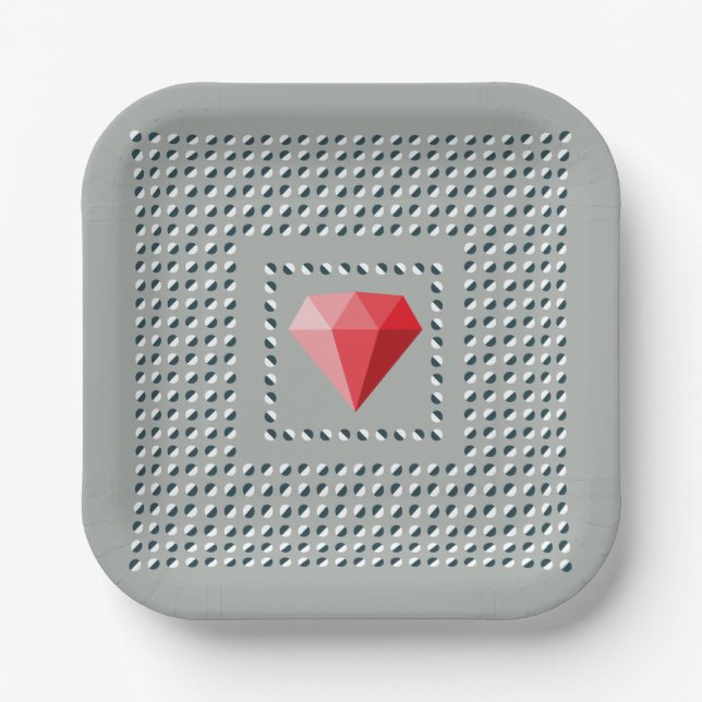 Rubis Optical Illusion Dancing Pattern Paper Plate (Front)