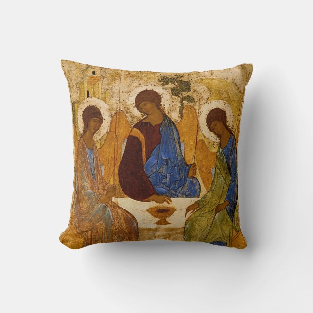 Rublev Icon Holy Trinity Angels  Cushion (Front)