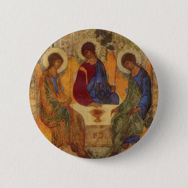 Rublev Trinity at the Table 6 Cm Round Badge (Front)