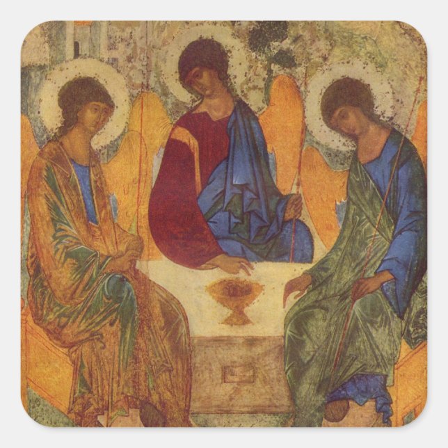 Rublev Trinity at the Table Square Sticker (Front)