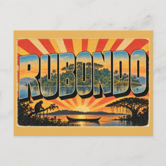 Rubondo Island Forest Lake Papyrus Vintage Travel Postcard