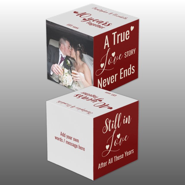 Ruby 40 years anniversary red grey photo cube (Creator Uploaded)