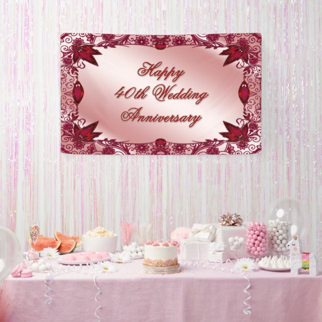 Ruby 40h Wedding Anniversary Banner (Party)