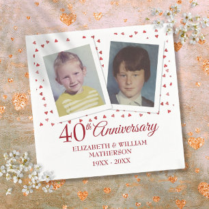 Ruby 40th Wedding Anniversary Childhood Photos Napkin