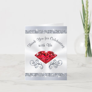 Ruby 40th Wedding Anniversary Thank You Cards