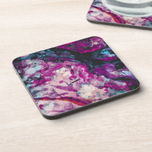 Ruby and Sapphire Crystal Geode Abstract Coaster