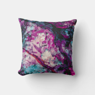 Ruby and Sapphire Crystal Geode Abstract Cushion