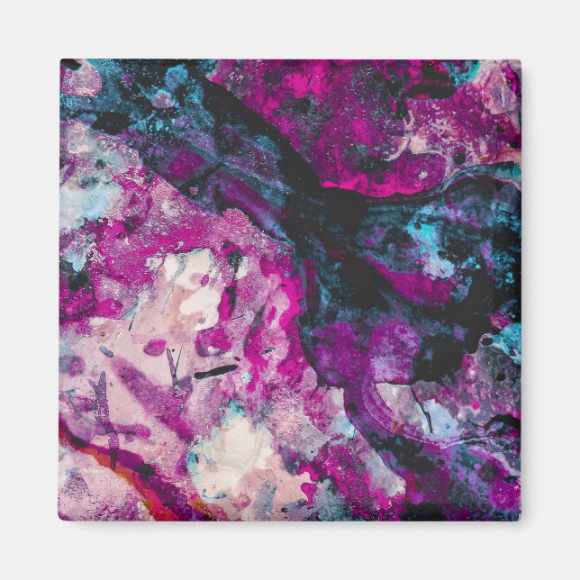 Ruby and Sapphire Crystal Geode Abstract Magnet (Front)