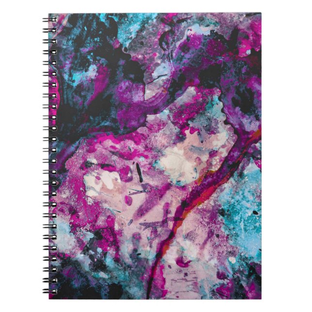 Ruby and Sapphire Crystal Geode Abstract Notebook (Front)