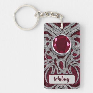 Ruby and Silver Inspired Keychain (01)