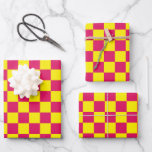 Ruby and Yellow Chequered Vintage Wrapping Paper Sheet<br><div class="desc">Ruby and Yellow Chequered Vintage Wrapping Paper</div>