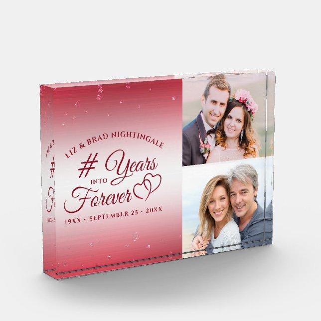 Ruby Anniversary Hearts YEARS INTO FOREVER 2 Photo (Left)