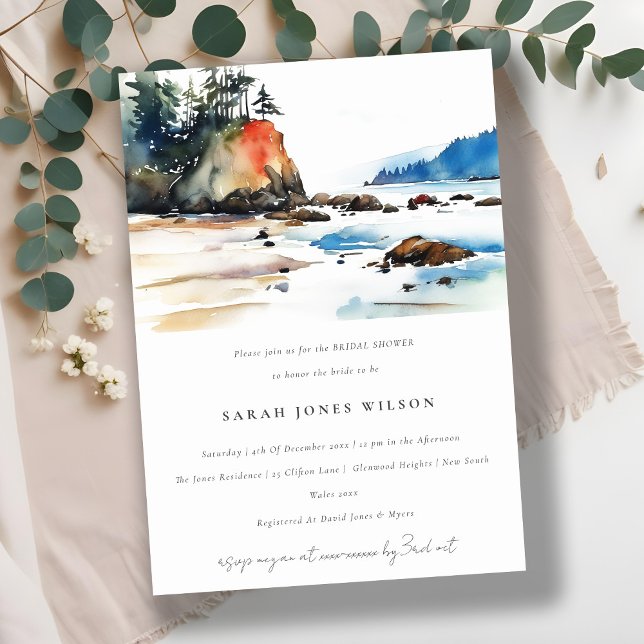 Ruby Beach Olympic National Park Bridal Shower Invitation (Creator Uploaded)