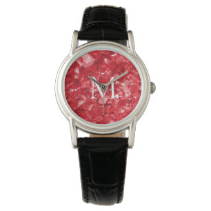 Ruby Birthstone Monogram Personalised Name Watch