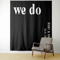 Ruby Black Modern Wedding Backdrop