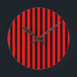 Ruby Black Round Clock<br><div class="desc">Ruby Black is a simple design of black and red stripes that suits all occasions and items. This image is available on a variety of other products,  just click the link below the photo near 'About this Design'.</div>