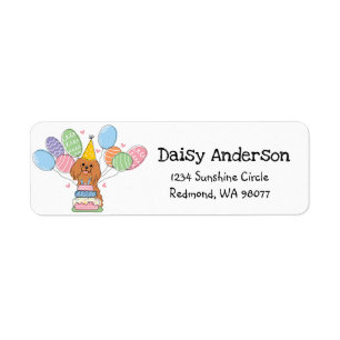 Ruby Cavalier Birthday Party Return Address Label