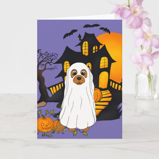Ruby Cavalier Ghost Halloween  Card (Orchid)