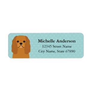 Ruby Cavalier King Charles Spaniel Address Label Return Address Label