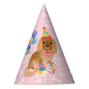 Ruby Cavalier King Charles Spaniel Birthday Party Hat