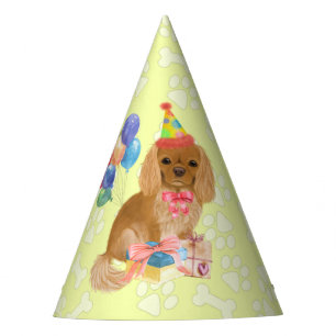 Ruby Cavalier King Charles Spaniel Birthday Party Hat