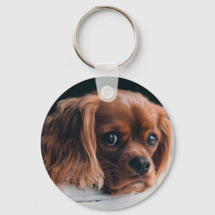 Ruby Cavalier King Charles Spaniel Dog Key Ring