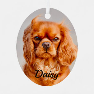 Ruby Cavalier King Charles Spaniel Dog Metal Tree Decoration