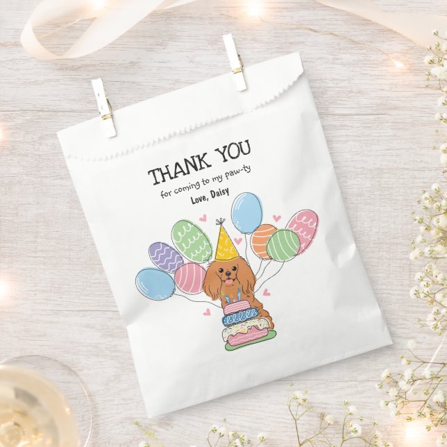 Ruby Cavalier King Charles Spaniel Favour Bag (Clipped)