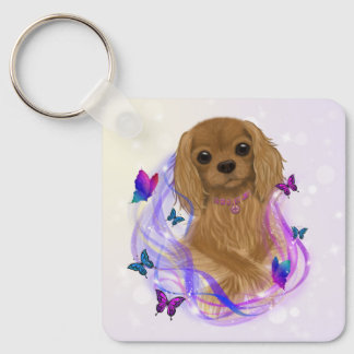 Ruby Cavalier King Charles Spaniel Keychain