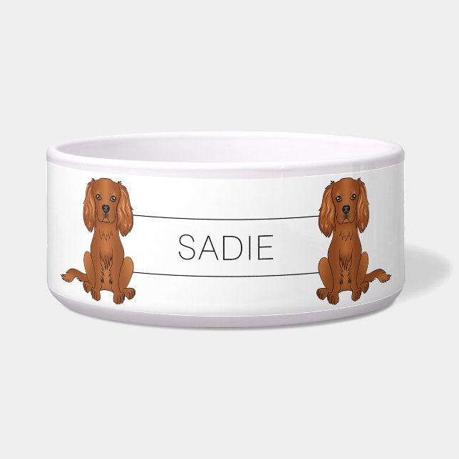Ruby Cavalier King Charles Spaniel & Name (Front)