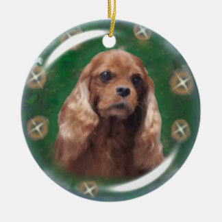Ruby Cavalier King Charles Spaniel Ornament
