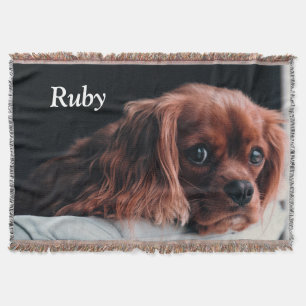Ruby Cavalier King Charles Spaniel Puppy Dog Throw Blanket