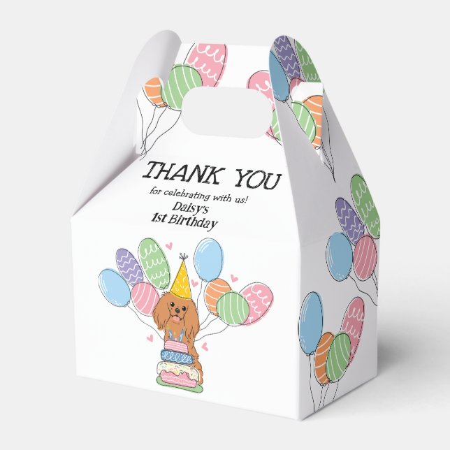 Ruby Cavalier King Charles Spaniel Thank You Favour Box (Front Side)
