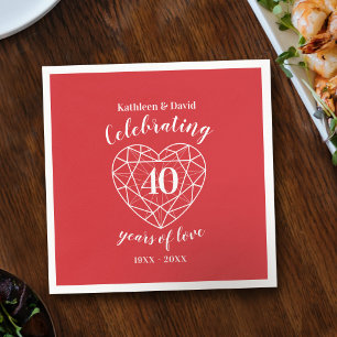 Ruby celebrating 40 years of love party napkins