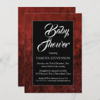 Ruby Crimson Red | Classic Grunge Baby Shower
