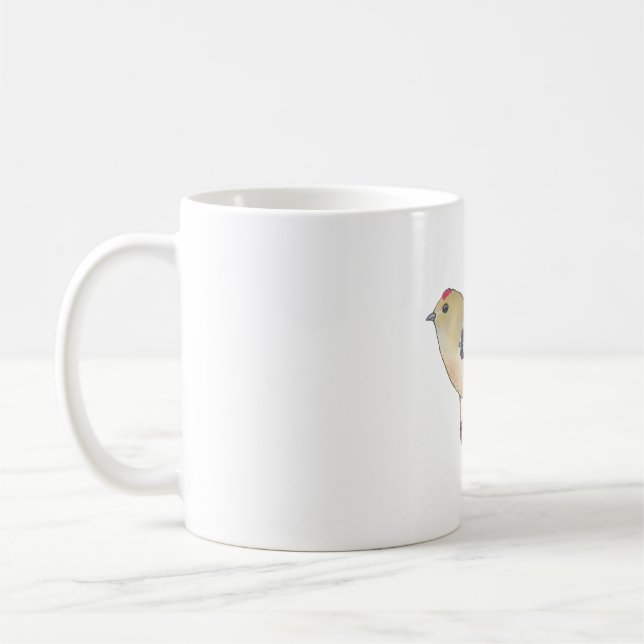 Ruby-Crowned Kinglet cute bird art Coffee Mug (Left)