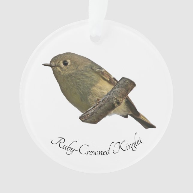 Ruby-Crowned Kinglet Ornament (Front)