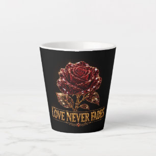 Ruby Crystal Rose – Love Never Fades Latte Mug